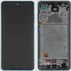 Экран (модуль) в раме Samsung Galaxy A72 (SM-A725F) голубой