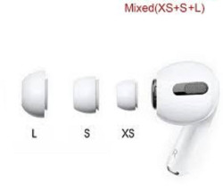 Aмбушюры Apple AirPods Pro 1, Pro 2, Pro 3 (Xs, S, L) белый