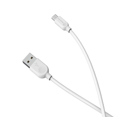 USB кабель Borofone BU8 Micro для зарядки и синхронизации (белый) 1,2 метра - фото