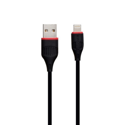 USB кабель Borofone BX17 Ligthtning для зарядки и синхронизации (черный) 1 метра - фото