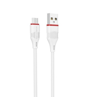 USB кабель Borofone BX17 Micro для зарядки и синхронизации (белый) 1 метра - фото