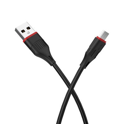 USB кабель Borofone BX17 Type-C для зарядки и синхронизации (чёрный) 1 метра - фото