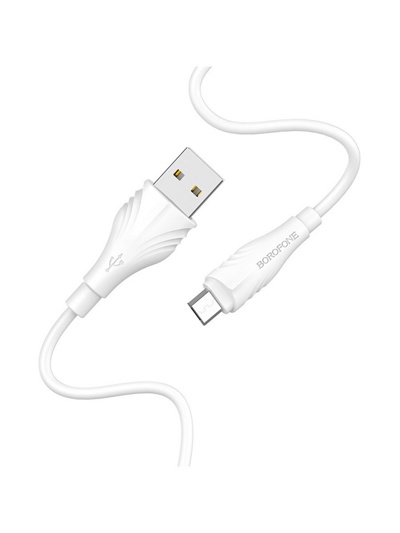 USB кабель Borofone BX18 Lightning для зарядки и синхронизации (белый) 2 метра - фото