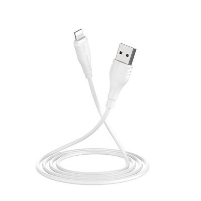 USB кабель Borofone BX18 Lightning для зарядки и синхронизации (белый) 3 метра - фото