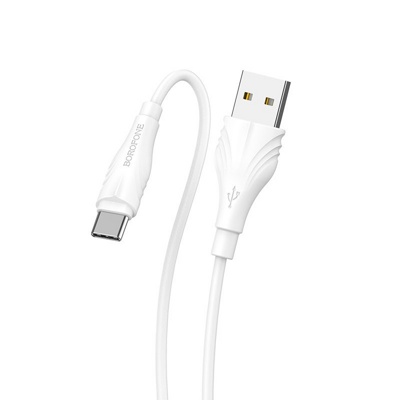 USB кабель Borofone BX18 Type-C для зарядки и синхронизации (белый) 2 метра - фото