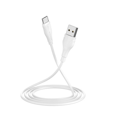 USB кабель Borofone BX18 Type-C для зарядки и синхронизации (белый) 3 метра - фото