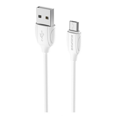 USB кабель Borofone BX19 micro для зарядки и синхронизации (белый) 1 метра - фото