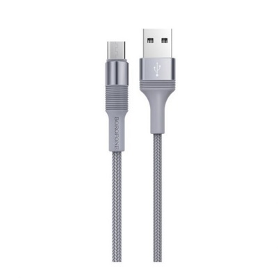 USB кабель Borofone BX21 Type-C для зарядки и синхронизации (серый) 1 метра - фото