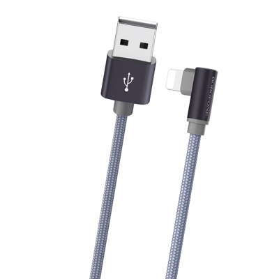 USB кабель Borofone BX26 Ligthtning для зарядки и синхронизации (металлически-серый) 1 метра - фото