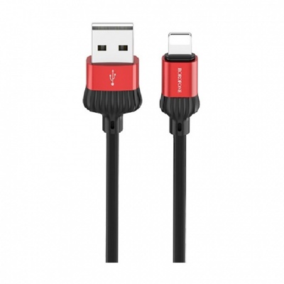 USB кабель Borofone BX28 Ligthtning для зарядки и синхронизации (красный) 1 метра - фото