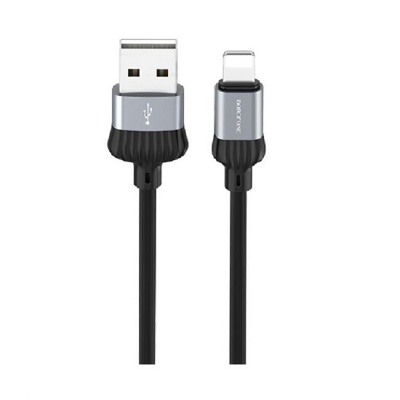 USB кабель Borofone BX28 Ligthtning для зарядки и синхронизации (металлически-серый) 1 метра - фото