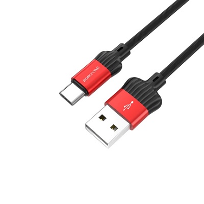USB кабель Borofone BX28 Type-C для зарядки и синхронизации (красный) 1 метра - фото