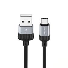 USB кабель Borofone BX28 Type-C для зарядки и синхронизации (металлически-серый) 1 метра - фото