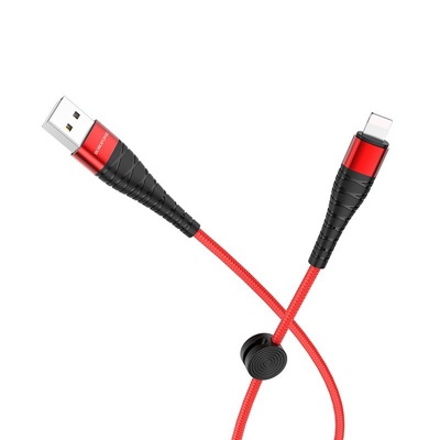 USB кабель Borofone BX32 Ligthtning для зарядки и синхронизации (красный) 1 метра - фото