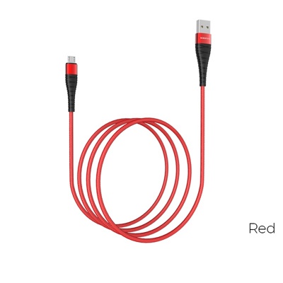 USB кабель Borofone BX32 micro для зарядки и синхронизации (красный) 1 метра - фото