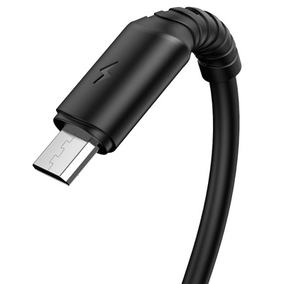 USB кабель Borofone BX47 micro для зарядки и синхронизации (черный) 1 метра - фото