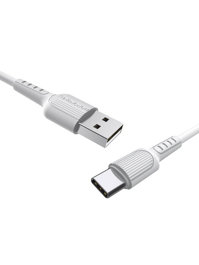 USB кабель Borofone Bx16 Type-C для зарядки и синхронизации (белый) 1 метра - фото