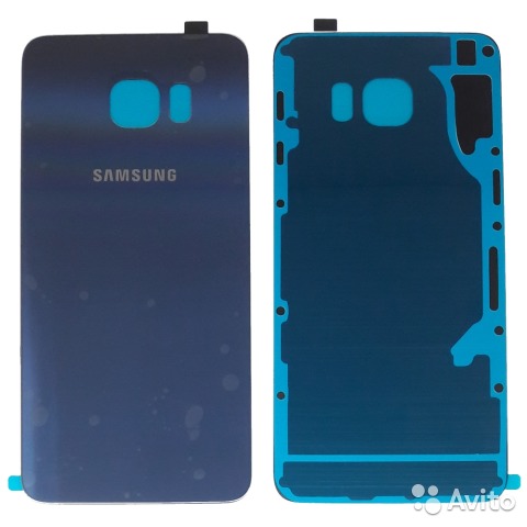 Задняя крышка (стекло) для Samsung Galaxy s6 Edge plus + G928F синяя - фото